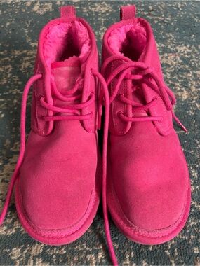 UGG Hot Pink Lace-Up Ankle Booties